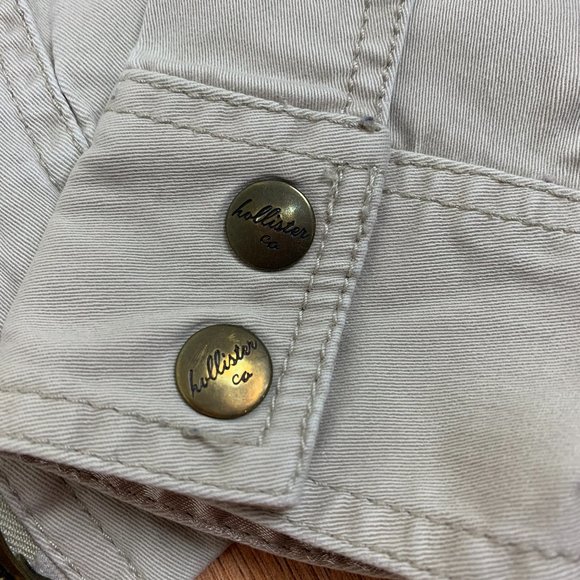 Hollister Trucker Jacket Womens Small Brown Tan Beige Khaki Outdoor Coat - Picture 3 of 4